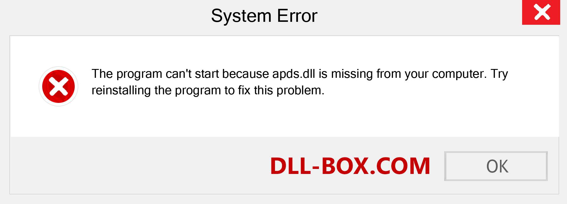  apds.dll file is missing?. Download for Windows 7, 8, 10 - Fix  apds dll Missing Error on Windows, photos, images